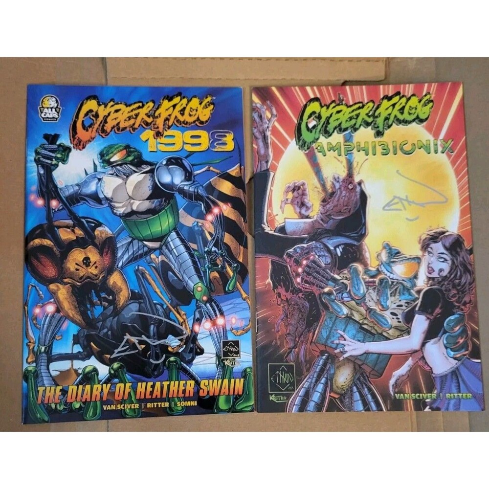 CYBERFROG: AMPHIBIONIX #1  And 1998 The Dairy Of Heather Swain Minicomics Signed